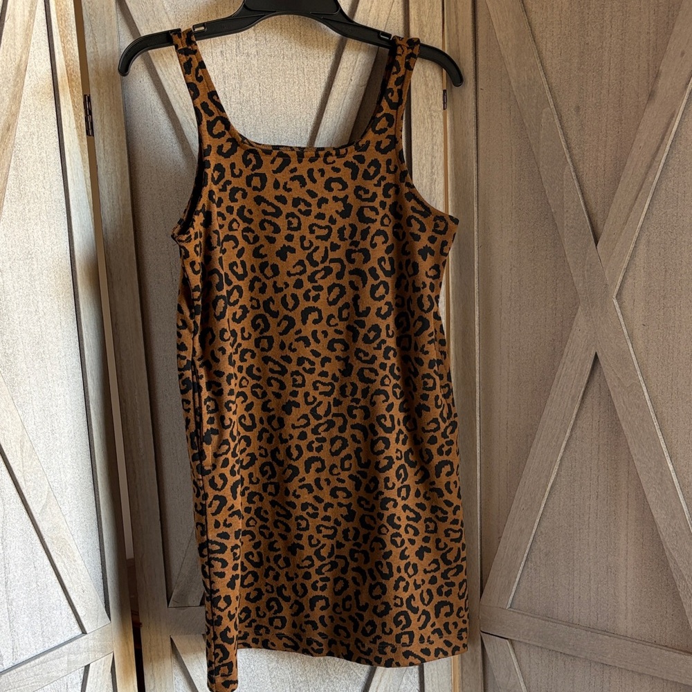 Old Navy Girls Brown Leopard Print Mini Dress